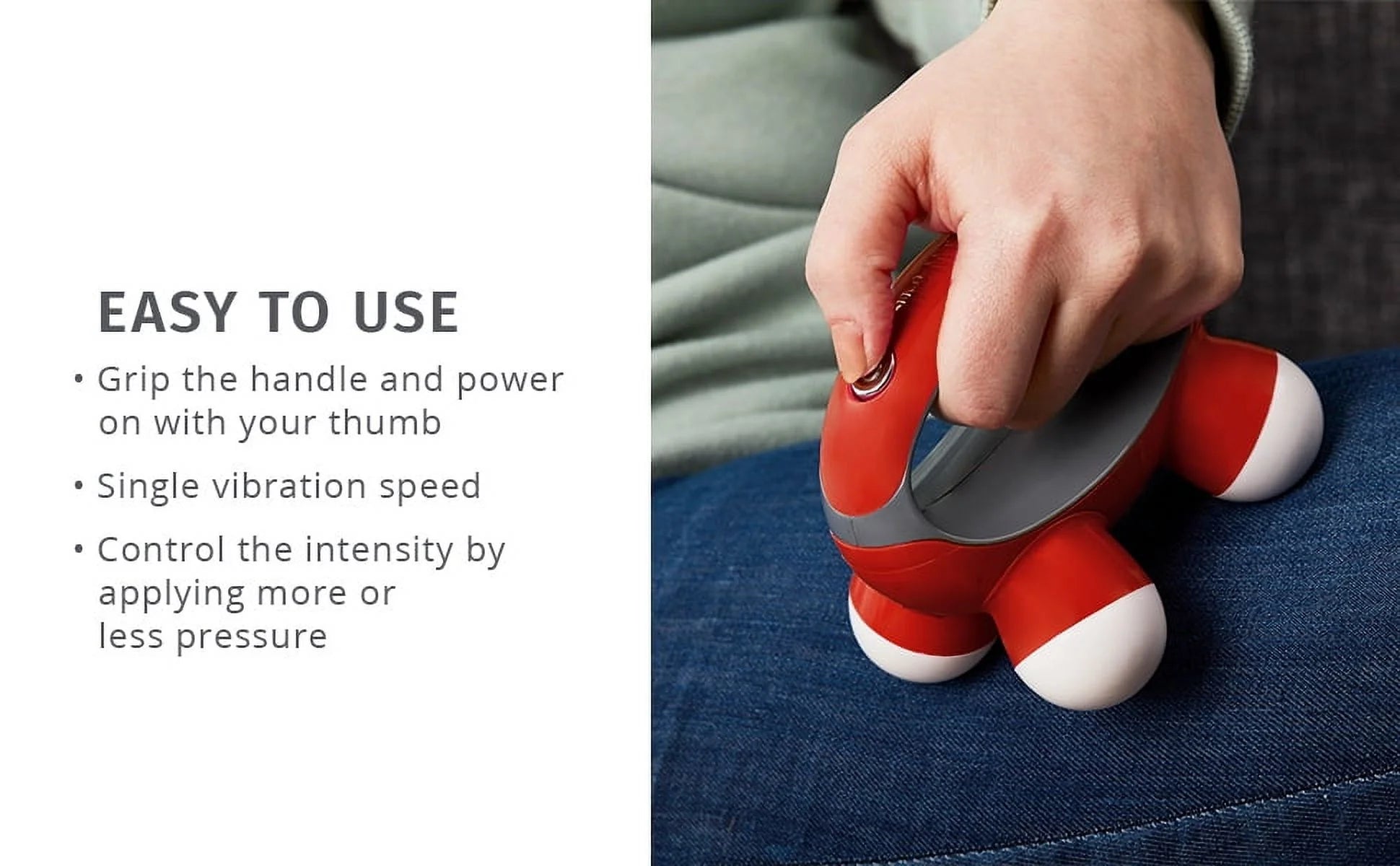 Quatro Mini Hand-Held Massager with Vibration Massage, 4 Massage Nodes(Nov-30-Wmt)