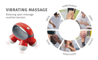Quatro Mini Hand-Held Massager with Vibration Massage, 4 Massage Nodes(Nov-30-Wmt)
